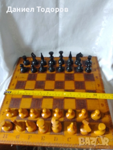 Стар дървен шах , Табла.Размери - 34 х 34см. ., снимка 8 - Шах и табла - 50749275