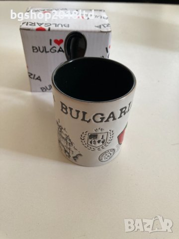 Керамична чаша с лъжичка - Varna Bulgaria, снимка 2 - Чаши - 44480562