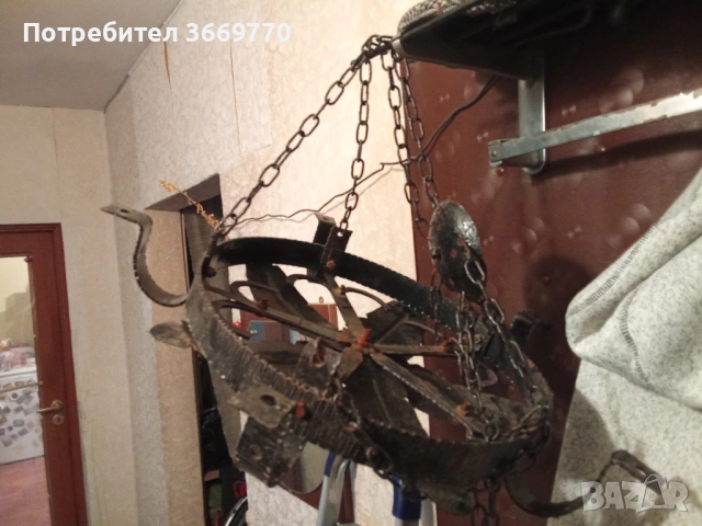 Стар полилей ковано желязо, снимка 4 - Полилеи - 53240872