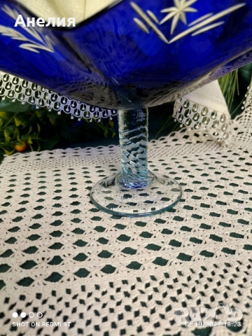 Фруктиера, бонбониера, за сладки кобалтово синя, снимка 2 - Чинии - 52043431