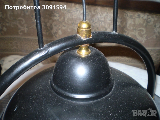 Висяща лампа от метал и стъкло , снимка 3 - Полилеи - 51830852