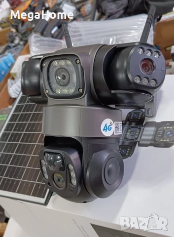 Соларна Охранителна 4G Камера Ultra HD 4K PTZ, тройна леща, 12MP, цветно нощно виждане, снимка 2 - IP камери - 53436795
