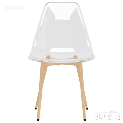 vidaXL Трапезни столове, 4 бр, прозрачни, PET, снимка 4 - Столове - 56147084