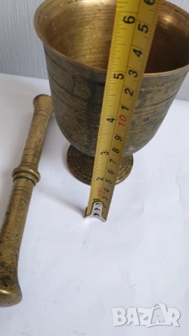 Старинно бронзово хаванче с чукало, снимка 2 - Антикварни и старинни предмети - 53696118