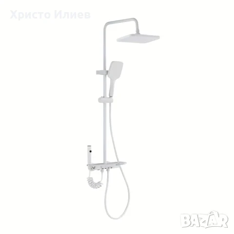 Душ система със светещ смесител Лед LED дисплей 4 функции бутони функция дъжд БЯЛ, снимка 12 - Смесители - 51416673
