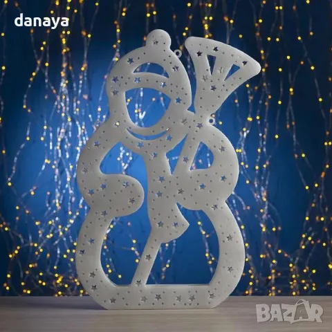 5458 Светеща коледна фигура Снежен човек с преливащи LED свeтлини, 42 см, снимка 3 - Декорация за дома - 47964958