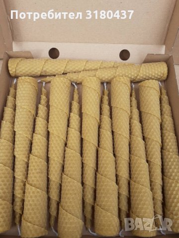 комплект навити восъчни свещи, тип "елхички", дълги 13 бр