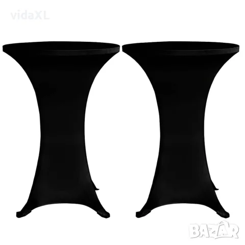 vidaXL Покривки за коктейлни маси, Ø70 см, черни, еластични, 4 бр, снимка 2 - Покривки за маси - 56146520