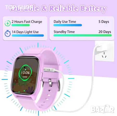 LITEYPP Детски смарт часовник с 14 пъзел игри, 20+ спортни режима, HD камера със сензорен екран, 4+г, снимка 3 - Детски - 49965470