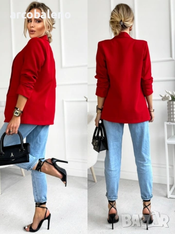 Елегантно дамско сако с драпирани ръкави, модерно и стилно, 10цвята , снимка 9 - Сака - 53245919