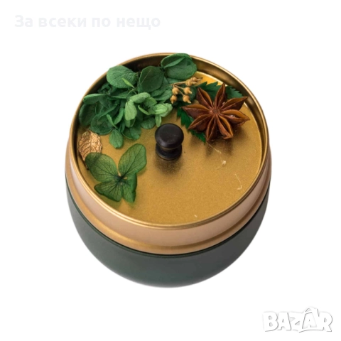 Ароматна свещ в метална кутийка с декорация, 4 аромата Код P1340, снимка 7 - Декорация за дома - 52016154