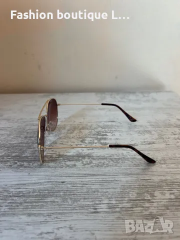 Слънчеви очила с кафеви стъкла и златни рамки тип бъбрек 🤎, снимка 3 - Слънчеви и диоптрични очила - 47789227