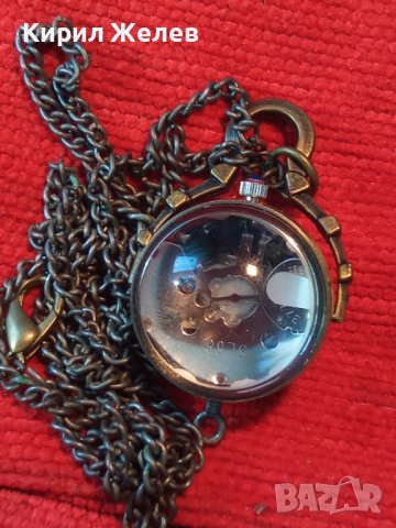 КРАСИВ МЕСИНГОВ ВИНТИДЖ КВАРЦОВ ЧАСОВНИК - МЕДАЛЬОН БЕЛ - ЕПОК СТИЛ с ВЕРИЖКА 14778 , снимка 13 - Колиета, медальони, синджири - 35261570