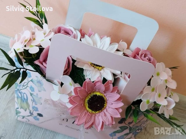Страхотна чанта със сапунени цветя, снимка 8 - Подаръци за жени - 40305190