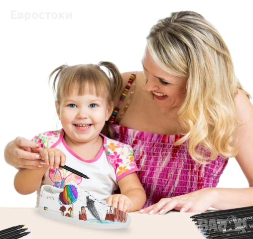 Комплкет арт маркери за текстил APOGO 24 цвята, водоустойчиви перманентни маркери за рисуване , снимка 3 - Ученически пособия, канцеларски материали - 50587081