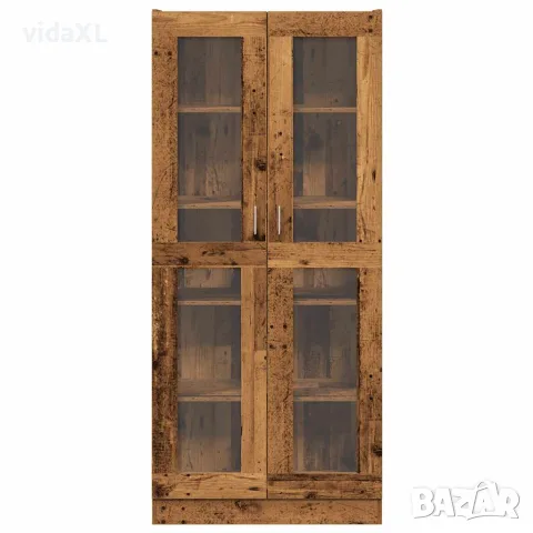 vidaXL Висок шкаф, старо дърво, 82,5x30,5x185 см, инженерно дърво, снимка 4 - Шкафове - 56146982