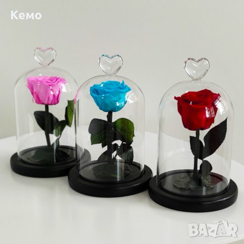 Вечна истинска роза в стъкленица, снимка 8 - Романтични подаръци - 31557958