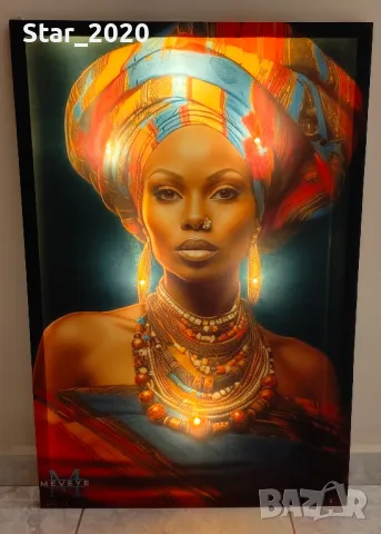 Светеща картина с LED осветление - жената 10, снимка 2 - Картини - 48730892