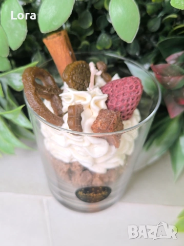 Ароматна свещ, шоколадов десерт, аромат шоколад, снимка 3 - Декорация за дома - 53565737