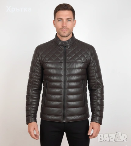 Hugo Boss John In - Оригинално мъжко кожено яке размер 52, 54