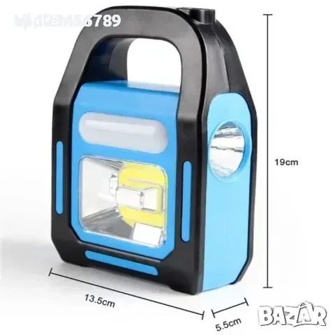 Соларен LED Фенер, 3 източника на светлина, Изход за зареждане на телефон, снимка 3 - Къмпинг осветление - 52270929