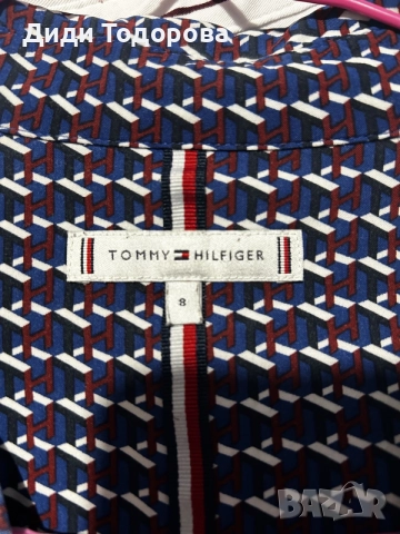 Дамска риза Tommy Hilfiger с геометричен мотив - Размер US 8 (M/L), снимка 4 - Ризи - 56024476