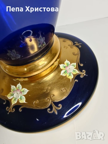 Голяма ваза  от чешки цветен кристал , снимка 13 - Вази - 53753086