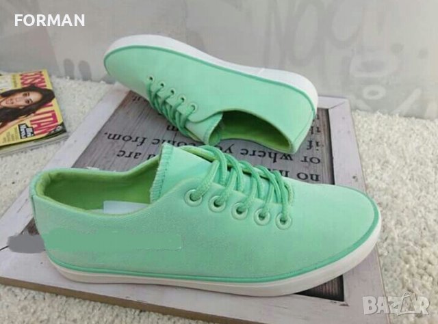 УНИКАЛНИ спортни обувки в светлозелен цвят с перлен ефект, снимка 2 - Кецове - 41524667