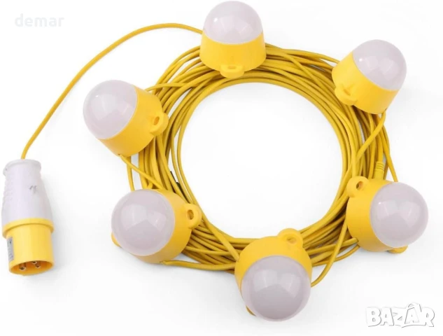 Bright Source 110V 6 броя LED осветителни тела за обекти 12 м, 4000K студено бяло, IP44 и IK10