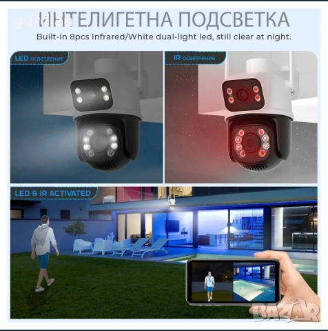 двойна wifi камера А18, снимка 2 - IP камери - 53615102