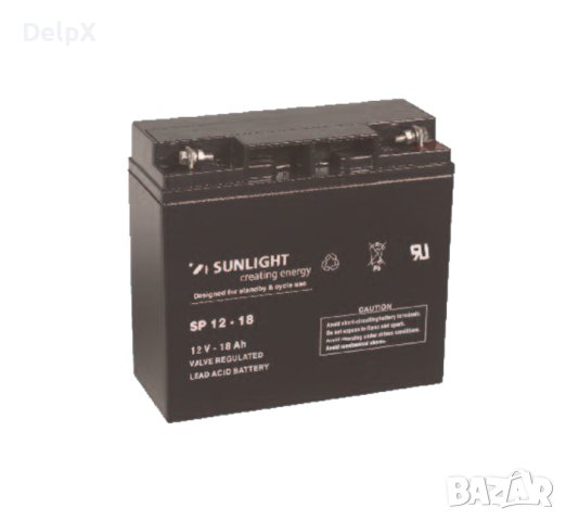 Акумулаторна оловна батерия SUNLIGHT 12V 18AH 181х77х167mm