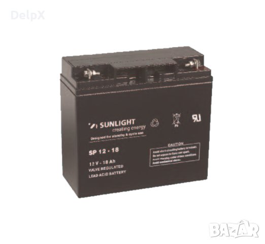Акумулаторна оловна батерия SUNLIGHT 12V 18AH 181х77х167mm, снимка 1