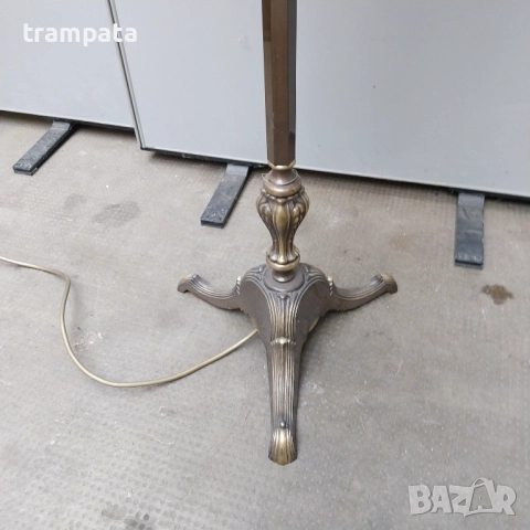 НАЙ ДОБРАТА ОФЕРТА 150см. Стара Немска подова правостояща лампа ,лампион ,абажур месинг , снимка 6 - Антикварни и старинни предмети - 52684143