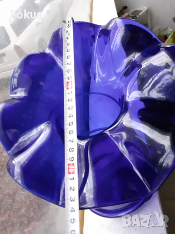 Разкошна голяма синя ваза - без забележки, снимка 7 - Антикварни и старинни предмети - 53443830