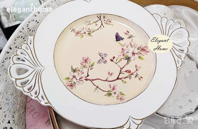 Порцеланов сервиз за торта от 8 части, снимка 3 - Сервизи - 51854431