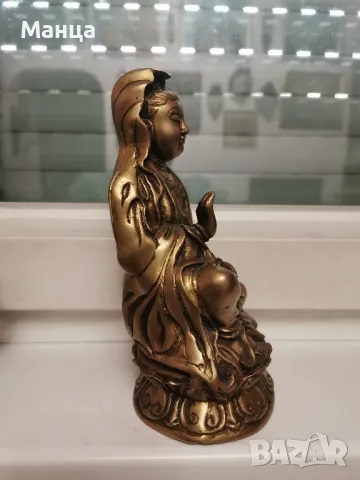 Бронзова статуетка на индийска богиня, снимка 3 - Антикварни и старинни предмети - 48838333