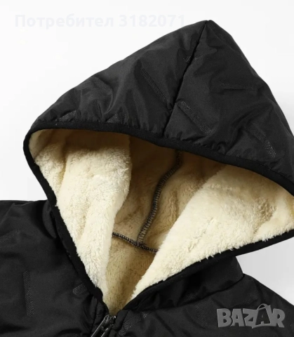 Мъжко зимно яке с качулка и топла подплата, снимка 3 - Якета - 52364647