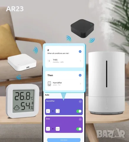 Смарт Bluetooth термометър и влагомер Tuya – сензор за температура, снимка 3 - Термометри, влагомери, хигрометри и барометри - 55866622