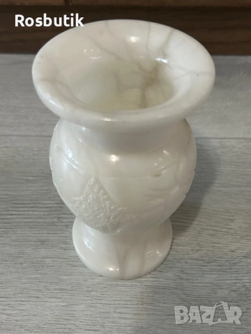 Старинна френска ваза от алабастър , снимка 3 - Вази - 53399630