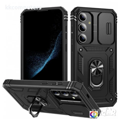 Samsung Galaxy S25+ 5G Удароустойчив Ring Holder/ Sliding Camshield Калъф и Протектор