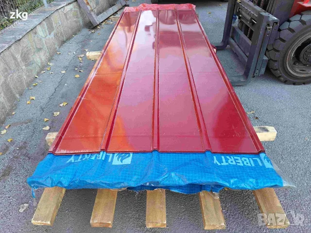 Покривна пластифицирана ламарина TR20x280-1120 RAL3011 L=3.2м в София, снимка 3 - Строителни материали - 55770678