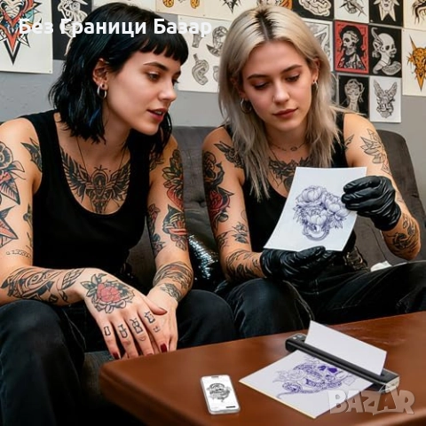 Нов Термален принтер за татуировки 2400mAh Bluetooth Android iOS лаптоп, снимка 8 - Друга електроника - 52741706