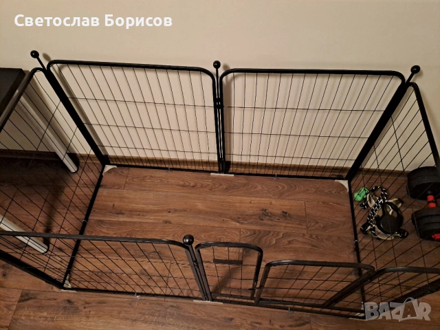 Клетка за животни, Latauar, Метал/Стомана, 6 панела, 70x80 см, Черна, снимка 4 - Други стоки за животни - 53019162