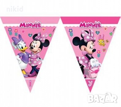 Мини Маус и Дейзи 11 бр Парти Гирлянд Знаменца Флаг Банер флагчета