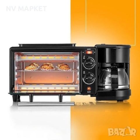 НАМАЛЕНА НА 39€ Многофункционална Печка, тостер фурна  и кафемашина – 3в1 / Размер: 45х18х19см.;, снимка 7 - Други - 53850938
