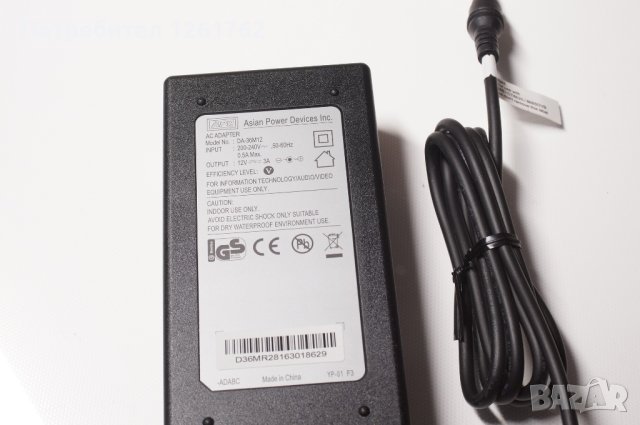 Нов Адаптер - DC 12V 3A , снимка 3 - Кабели и адаптери - 42342751