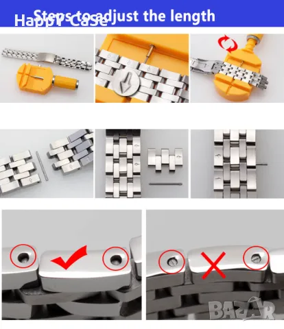 DIAMOND BUTTERFLY Каишка верижка за Huawei Watch/Samsung/Apple iWatch/Xiaomi/Garmin/Amazfit, снимка 12 - Каишки за часовници - 49236504