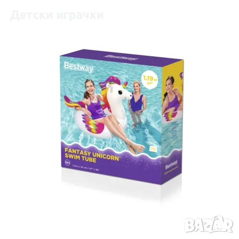 Надуваем пояс Fantasy Unicorn Bestway 119х91см еднорог, за басейн и плаж  , снимка 13 - Надуваеми играчки - 49971035