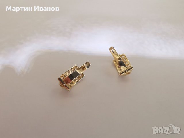 Златни обеци с цирконий 1, снимка 9 - Обеци - 35945126