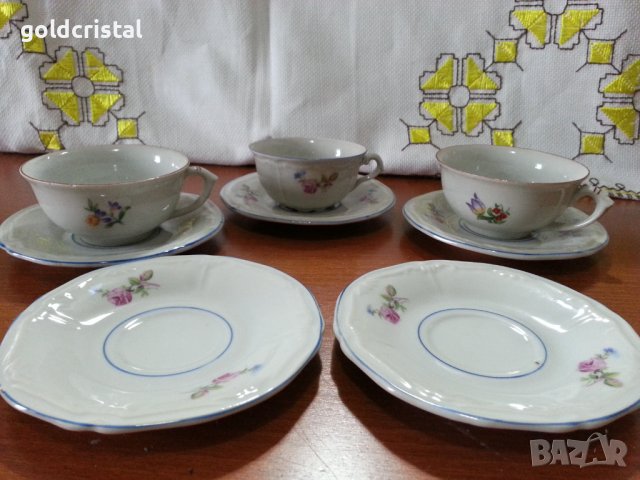 Стар български порцелан чинийки и чашки барок 